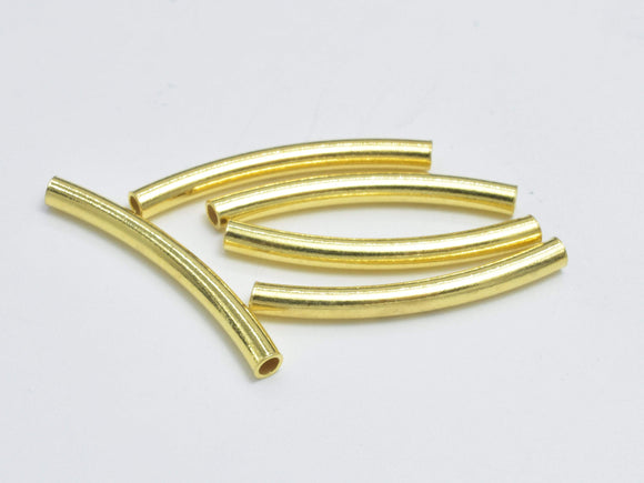 6pcs 24K Gold Vermeil Tube, 925 Sterling Silver Tube, Curved Tube, 2x20mm-Metal Findings & Charms-BeadBeyond
