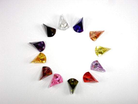 CZ beads, 11x16mm Faceted Axe-Cubic Zirconia-BeadBeyond