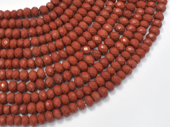 Red Jasper Beads, 4x6mm Faceted Rondelle-Gems:Assorted Shape-BeadBeyond