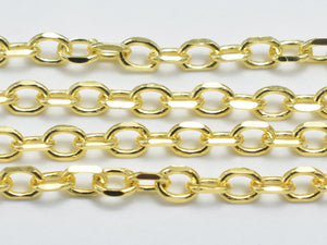 1foot 24K Gold Vermeil Oval Chain, 925 Sterling Silver Chain, Oval Chain, Jewelry Chain, 1.8x2.3mm-Metal Findings & Charms-BeadBeyond