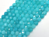 Jade - Teal, 8mm Faceted Star Cut Round-BeadBeyond
