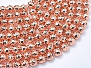 Hematite Beads-Rose Gold, 8mm Faceted Round-Gems: Round & Faceted-BeadBeyond