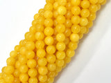 Jade - Yellow, 6mm, Round, 15 Inch-BeadBeyond