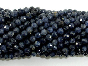 Blue Sapphire Beads, 3mm(3.5mm) Faceted Round, 15.5 Inch-Agate: Round & Faceted-BeadBeyond