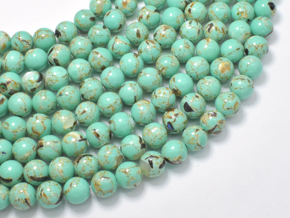 Shell Turquoise Howlite-Green, 8mm (8.5mm)-BeadBeyond