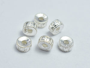 6pcs 925 Sterling Silver Beads, 4.7x2.2mm Spacer Beads-BeadBeyond