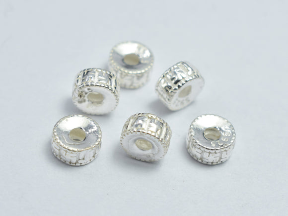 6pcs 925 Sterling Silver Beads, 4.7x2.2mm Spacer Beads-BeadBeyond