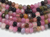 Watermelon Tourmaline Beads, 2.8x4mm Micro Faceted Rondell-Gems:Assorted Shape-BeadBeyond