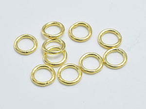 40pcs 24K Gold Vermeil Close Jump Ring, 925 Sterling Silver Close Jump Ring, 4mm-Metal Findings & Charms-BeadBeyond