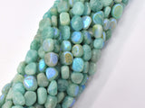 Mystic Coated Amazonite Beads, AB Coated, 6x8mm Nugget-Gems: Nugget,Chips,Drop-BeadBeyond