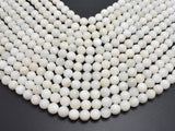 White Rainbow Moonstone Beads, 8mm Round-BeadBeyond