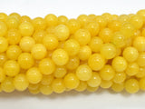Jade - Yellow, 8mm, Round, 15 Inch-BeadBeyond