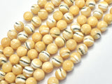 Mother of Pearl , MOP, Light Brown, 8mm Round-BeadBeyond