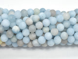 Matte Aquamarine Beads, 8mm (8.5mm) Round-BeadBeyond
