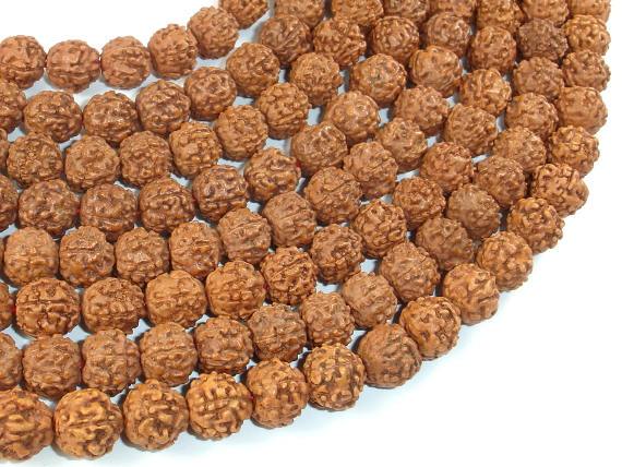 Rudraksha Beads, 9.5mm-10.5mm Round Beads-Wood-BeadBeyond