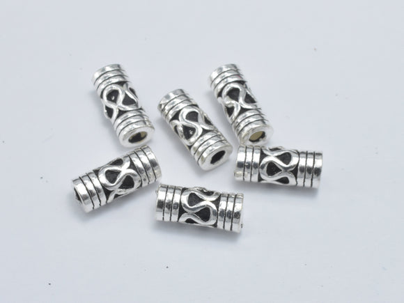 4pcs 925 Sterling Silver Beads-Antique Silver, 3.5x8.5mm Tube Beads-Metal Findings & Charms-BeadBeyond