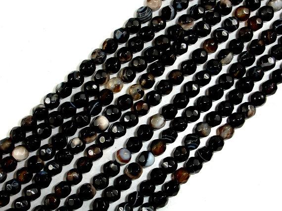 Agate Beads, Faceted Round, 4mm, 15 Inch-Gems: Round & Faceted-BeadBeyond