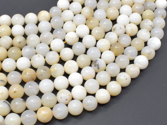 White Opal, 8mm (8.3mm) Round Beads-Gems: Round & Faceted-BeadBeyond