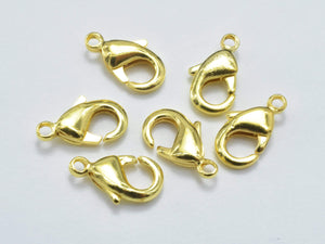 10pcs Gold Plated Lobster Claw Clasp, Brass Lobster Clasp, 9.5x5mm-Metal Findings & Charms-BeadBeyond