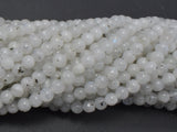White Moonstone Beads, 4mm (4.3mm) Round-Gems: Round & Faceted-BeadBeyond