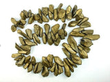 Coated Quartz Beads, Mystic Gold, Pointed Stick, Top Drilled, (8-12)mm x (12-32)mm-Gems: Nugget,Chips,Drop-BeadBeyond