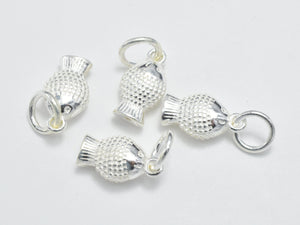 2pcs 925 Sterling Silver Charms, Fish Charms, 12x6.8mm-Metal Findings & Charms-BeadBeyond