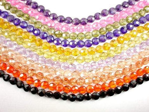 CZ bead, 6 mm Faceted Coin Beads-Cubic Zirconia-BeadBeyond