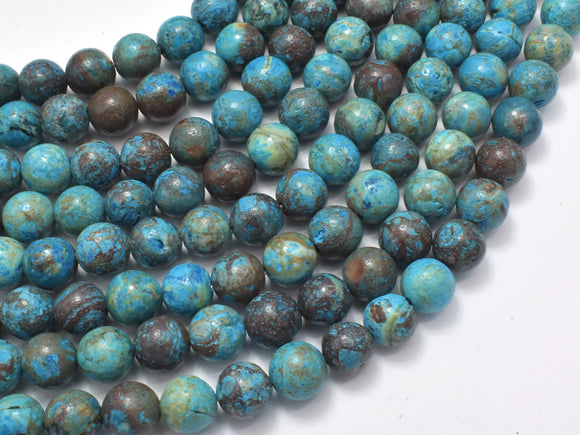 Blue Calsilica Jasper Beads, 8mm (8.4mm) Round Beads-BeadBeyond