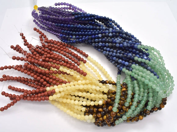 Chakra Gemstone Beads, 4mm Round-Gems: Round & Faceted-BeadBeyond