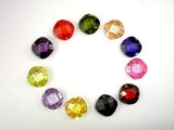 CZ beads,14x14mm Faceted Cushion Pendant Beads-Cubic Zirconia-BeadBeyond