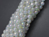 Mystic Coated Agate-White, 8mm Faceted Round-Agate: Round & Faceted-BeadBeyond