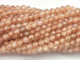Cubic Zirconia - Light Champagne, CZ beads, 4mm, Faceted-BeadBeyond