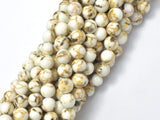 Shell Howlite-White, 6mm (6.5mm)-Gems: Round & Faceted-BeadBeyond