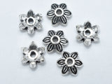 8pcs 925 Sterling Silver Bead Caps-Antique Silver-Metal Findings & Charms-BeadBeyond