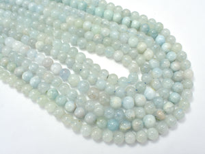 Aquamarine Beads, 6.5mm (7mm) Round-Gems: Round & Faceted-BeadBeyond