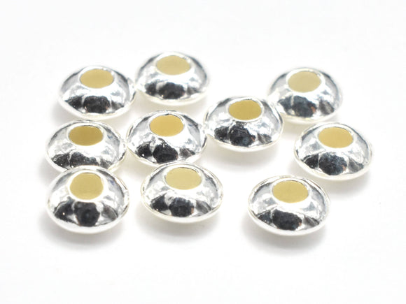 30pcs 925 Sterling Silver Spacers, 3.5x1.6mm Saucer Beads-Metal Findings & Charms-BeadBeyond