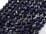 Blue Goldstone Beads, 6mm (5.5mm) Star Cut Faceted 13.5 Inch-Gems: Round & Faceted-BeadBeyond
