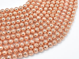 Lava-Copper Plated, 6mm (6.7mm) Round Beads-Gems: Round & Faceted-BeadBeyond