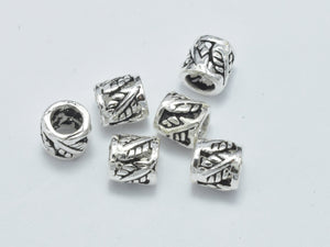 4pcs 925 Sterling Silver Beads-Antique Silver, 5x5mm Tube Beads-Metal Findings & Charms-BeadBeyond