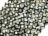 Tibetan Agate Beads-Black, White, 8mm Faceted Round Beads-Gems: Round & Faceted-BeadBeyond