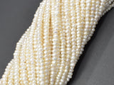 Fresh Water Pearl Beads-White, Approx 2-3mm Potato Beads-Pearls & Glass-BeadBeyond
