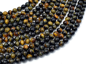 Blue / Yellow Tiger Eye, 6mm (6.3mm) Round-Gems: Round & Faceted-BeadBeyond