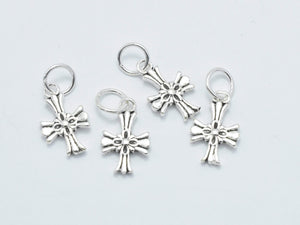 2pcs 925 Sterling Silver Charm-Antique Silver, Cross Charms-Metal Findings & Charms-BeadBeyond