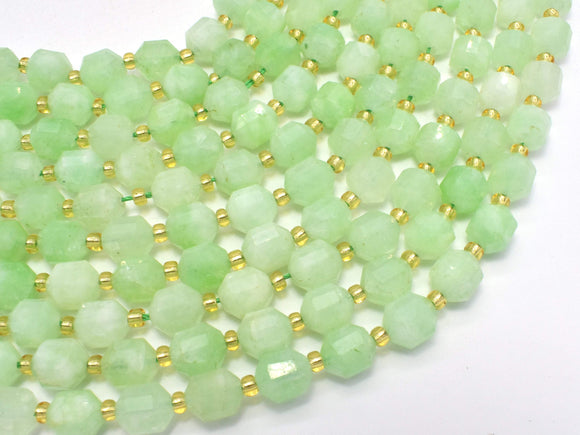 Green Quartz Beads, 8mm Faceted Prism Double Point Cut-Gems: Round & Faceted-BeadBeyond