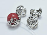 2pcs 925 Sterling Silver Bead Caps-Antique Silver, 8mm Flower Bead Caps-Metal Findings & Charms-BeadBeyond
