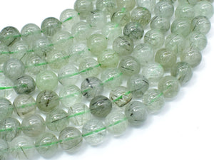 Green Rutilated Quartz Beads, 10mm Round Beads-Gems: Round & Faceted-BeadBeyond