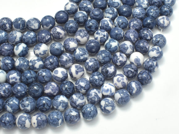 Rain Flower Stone Beads, Gray, 8mm Round Beads-BeadBeyond