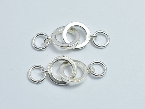 1pc 925 Sterling Silver Connector, 26x8.5mm, 8.5mm Round Ring-BeadBeyond