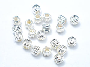4mm 925 Sterling Silver Beads, 4mm Round Beads, 10pcs-Metal Findings & Charms-BeadBeyond