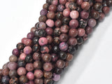 Rhodonite Beads, Round, 6mm (6.5mm)-Gems: Round & Faceted-BeadBeyond